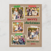 Craft Tape Merry Kerstmis 5 Foto Kraft Briefkaart (Voorkant)
