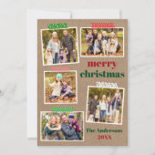 Craft Tape Merry Kerstmis 5 Foto Kraft Feestdagenkaart (Voorkant)