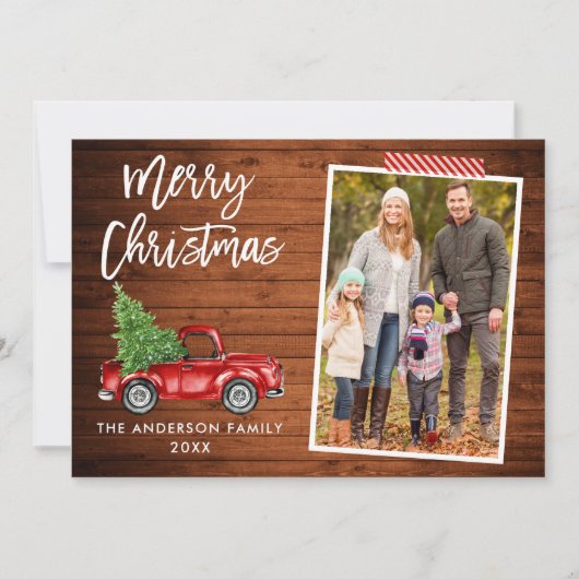 Craft Tape-penseel Script Wood kerst Feestdagenkaart (Voorkant)