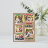 Craft Tape Prettige feestdagen 5 Photo Kraft Briefkaart (Staand voorkant)