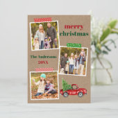 Craft Tape Red Truck Feestdagenkaart (Staand voorkant)