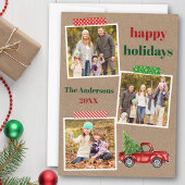 Craft Tape Red Truck Holiday Kraft Kaart