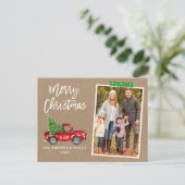 Craft Tape Truck Brusch Kraft Kerstmis Briefkaart (Staand voorkant)