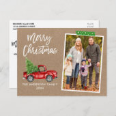Craft Tape Truck Brusch Kraft Kerstmis Briefkaart (Voorkant / Achterkant)