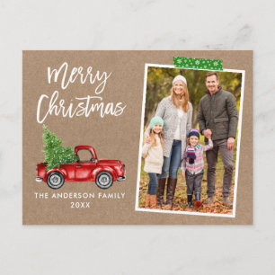 Craft Tape Truck Brusch Kraft Kerstmis Briefkaart