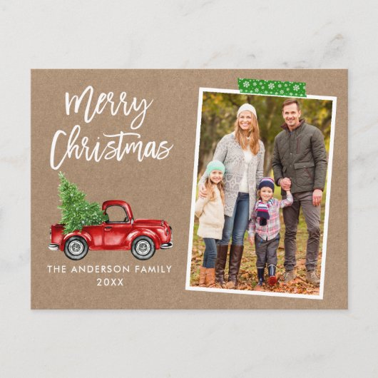Craft Tape Truck Brusch Kraft Kerstmis Briefkaart (Voorkant)