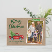 Craft Tape Truck Brusch Kraft Kerstmis Feestdagenkaart (Staand voorkant)