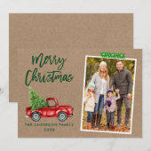 Craft Tape Truck Brusch Kraft Kerstmis Feestdagenkaart (Voorkant / Achterkant)