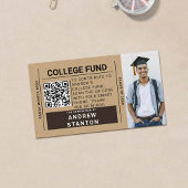 Craft Tartan Plaid Boy Afstuderen College Fund QR Informatiekaartje