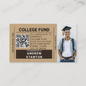 Craft Tartan Plaid Boy Afstuderen College Fund QR Informatiekaartje (Voorkant)
