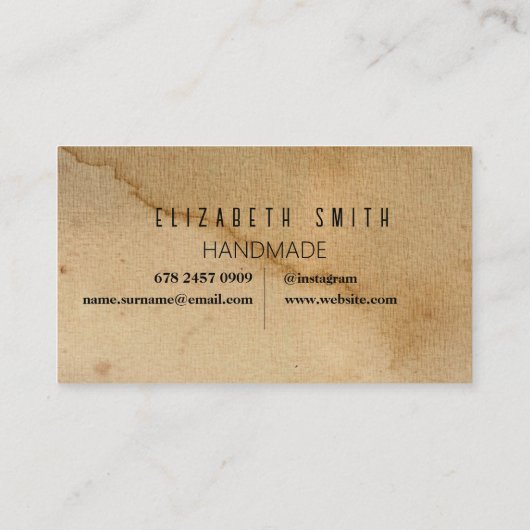 Craft Texture Rustic Visitekaartje (Achterkant)