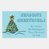 Craft Tree Kerstmis Rechthoekig Gift Label (Voorkant)