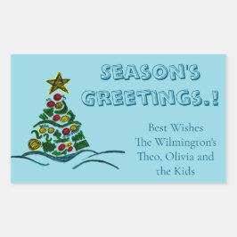 Craft Tree Kerstmis Rechthoekig Gift Label