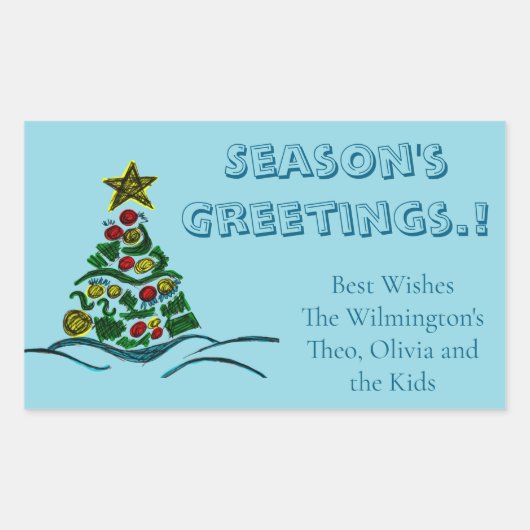 Craft Tree Kerstmis Rechthoekig Gift Label (Voorkant)