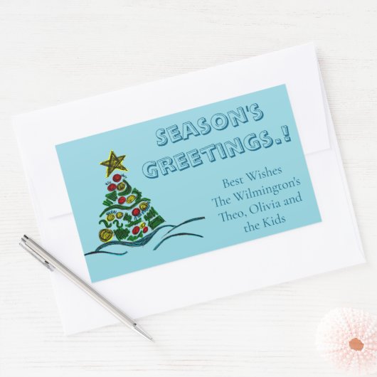 Craft Tree Kerstmis Rechthoekig Gift Label (Envelop)