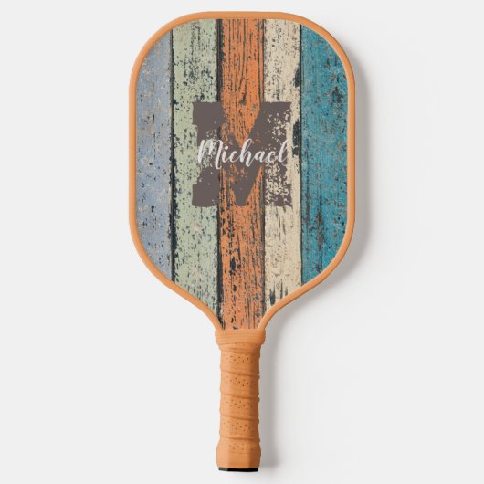 Craft uw spel: gepersonaliseerd rustiek hout pickleball paddle (Achterkant)