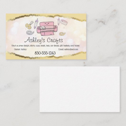 Craft Vinyl Folie Visitekaartje - Silhouette Cricu (Voorkant / Achterkant)