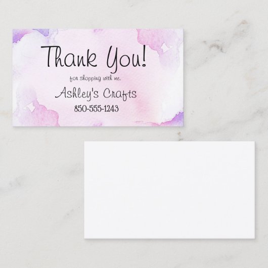 Craft Vinyl Hartelijk dank Visitekaartje (Voorkant / Achterkant)