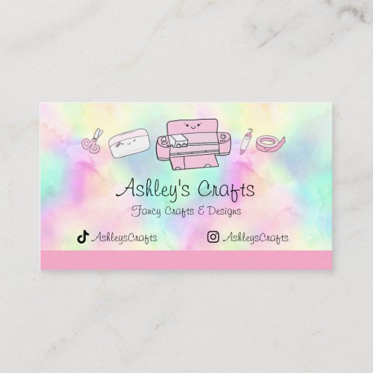 Craft Vinyl Rainbow Silhouette Cricut Waterverf B Visitekaartje (Achterkant)