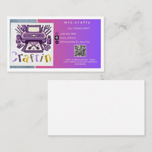 Craft Vinyl Visitekaartje (Voorkant / Achterkant)