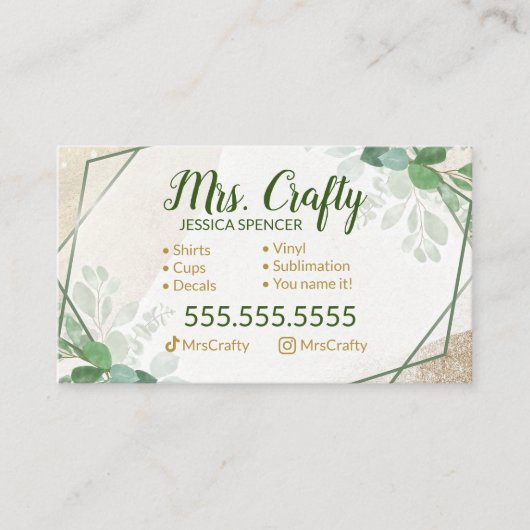 Craft Vinyl Visitekaartje (Voorkant)