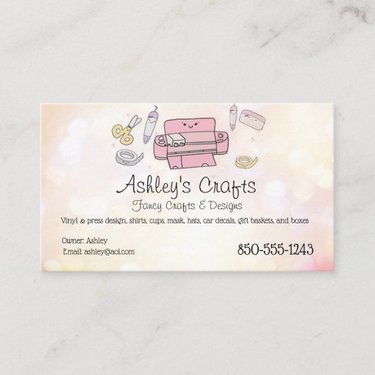 Craft Vinyl Visitekaartje - Silhouette Cricut (Voorkant)