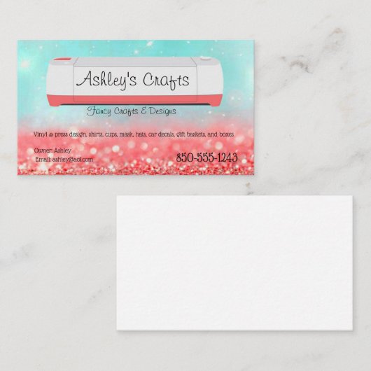 Craft Vinyl Visitekaartje - Silhouette Cricut (Voorkant / Achterkant)