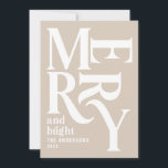 Craft vrolijk kerstfeest aankondiging<br><div class="desc">Ambachtelijke grafische typografie vrolijke kerstkaart. Onderdeel van een gedurfd vakantie collectie.</div>