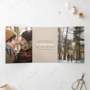 Craft Vrolijk Kerstfeest Multi Foto Drieluik Wenskaart