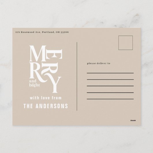 Craft  vrolijke kerstaankondiging feestdagenkaart (Achterkant)