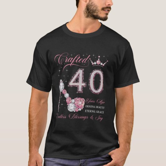 Crafted 40 Years Ago 40th Birthday 40 Years Old wo T-shirt (Voorkant)