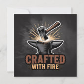 Crafted With Fire – Rustic Artisan Sticker Kaart (Voorkant)