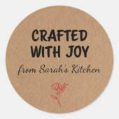 Crafted With Joy Kraft Personalized  Ronde Sticker (Voorkant)