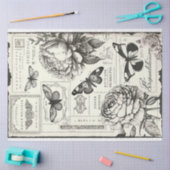 Crafter Grote Pioen Vlinder Zwart Wit Tissuepapier (Craft)