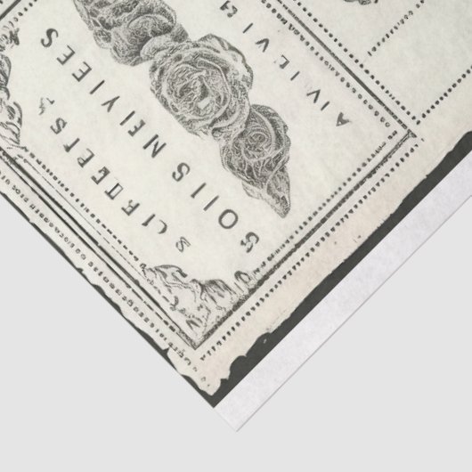 Crafter Grote  Pioen Vlinder Zwart Wit Tissuepapier (Detail)