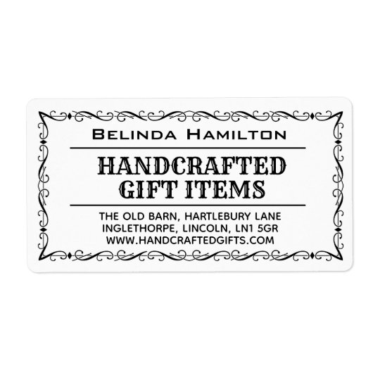 Crafter Product Name & Description on a Etiket (Voorkant)