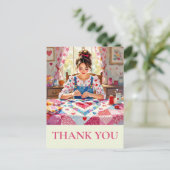 Crafter Quilting Sewing Thank you Briefkaart (Staand voorkant)
