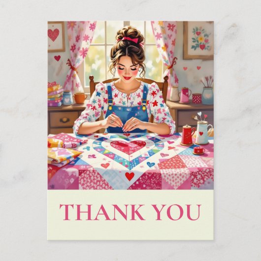 Crafter Quilting Sewing Thank you Briefkaart (Voorkant)