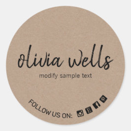Crafter Script Font Kraft Social Media Pictogram Ronde Sticker