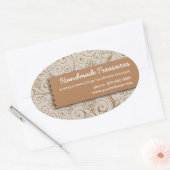Crafters Floral Handgemaakte Promotie Ovale Sticker (Envelop)