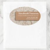 Crafters Floral Handgemaakte Promotie Ovale Sticker (Tas)