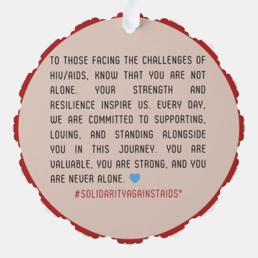 Crafting Change: Help Aids Day Awareness te bestri Ornament Kaart (Achterkant)