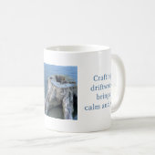 CRAFTING DRIFTWOOD BRINGS CALM AND JOY MUG KOFFIEMOK (Voorkant rechts)