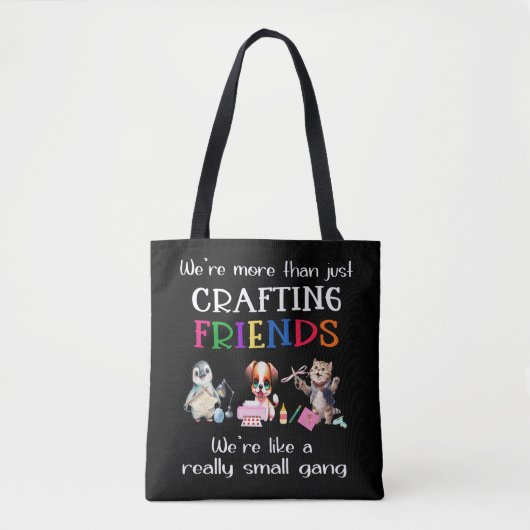 Crafting Friends = Kleine Bende Canvas tas (Voorkant)