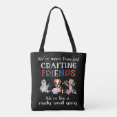 Crafting Friends = Kleine Bende Canvas tas (Achterkant)