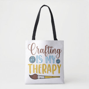 Crafting is mijn therapie tote bag