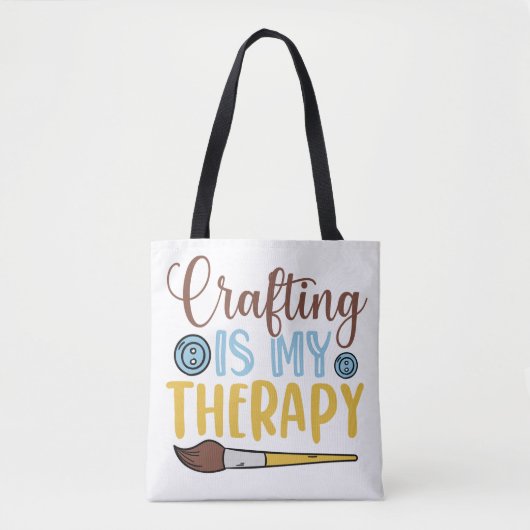 Crafting is mijn therapie tote bag (Voorkant)