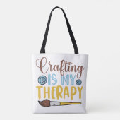 Crafting is mijn therapie tote bag (Achterkant)