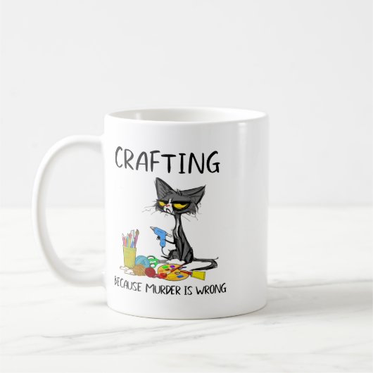 Crafting omdat de moord verkeerd is en kat maakt koffiemok (Links)
