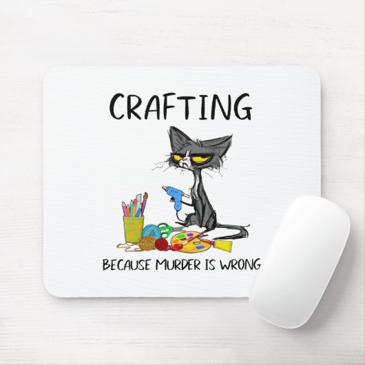 Crafting omdat de moord verkeerd is en kat maakt muismat (Met muis)